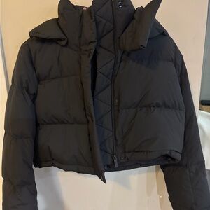 lululemon athletica Black Cropped Puffer Jacket